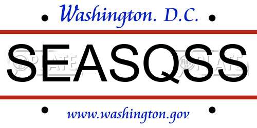 SEASQSS District Of Columbia License Plate