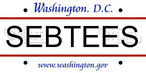 SEBTEES District Of Columbia License Plate