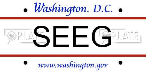 SEEG District Of Columbia License Plate