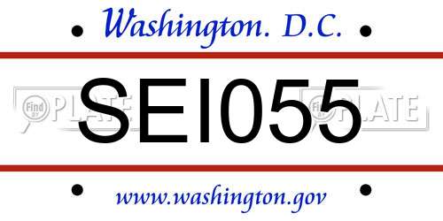 SEI055 District Of Columbia License Plate