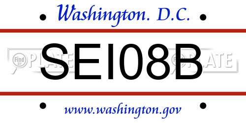 SEI08B District Of Columbia License Plate