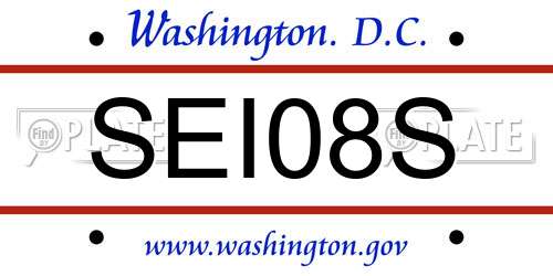 SEI08S District Of Columbia License Plate