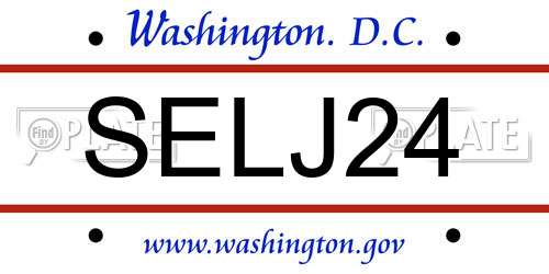 SELJ24 District Of Columbia License Plate