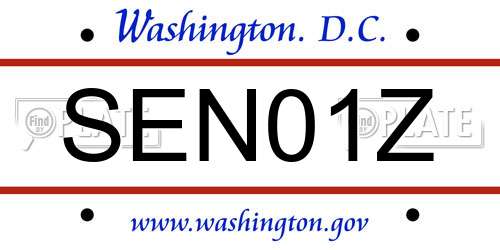 SEN01Z District Of Columbia License Plate