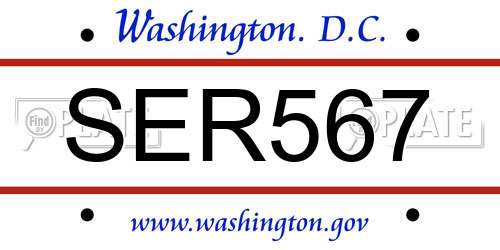 SER567 District Of Columbia License Plate