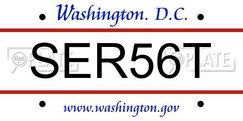 SER56T District Of Columbia License Plate