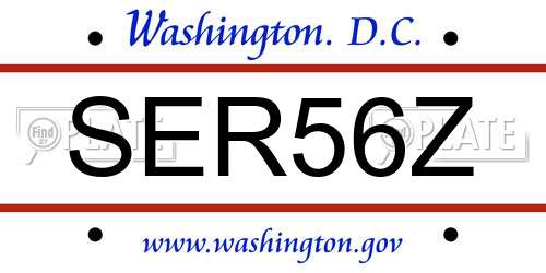 SER56Z District Of Columbia License Plate