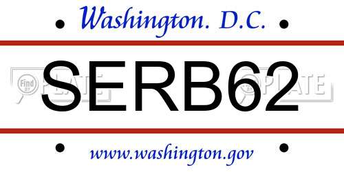 SERB62 District Of Columbia License Plate