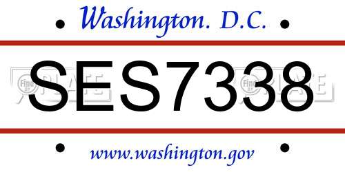 SES7338 District Of Columbia License Plate