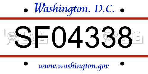 SF04338 District Of Columbia License Plate