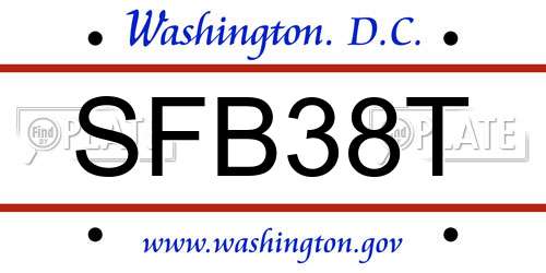 SFB38T District Of Columbia License Plate