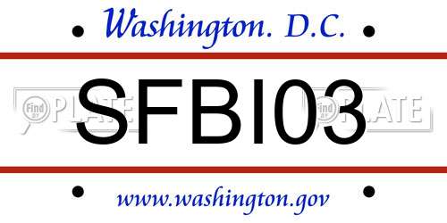 SFBI03 District Of Columbia License Plate