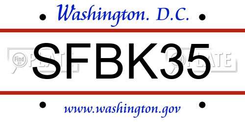 SFBK35 District Of Columbia License Plate
