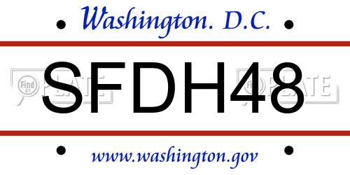 SFDH48 District Of Columbia License Plate