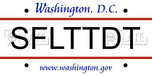 SFLTTDT District Of Columbia License Plate