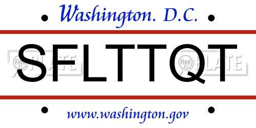 SFLTTQT District Of Columbia License Plate