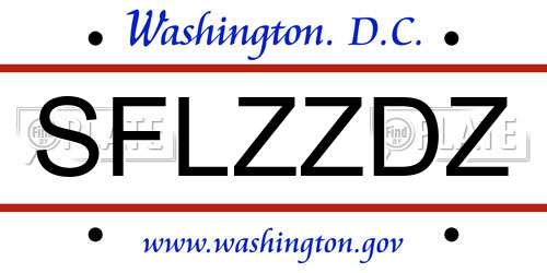 SFLZZDZ District Of Columbia License Plate