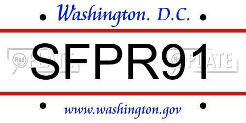 SFPR91 District Of Columbia License Plate