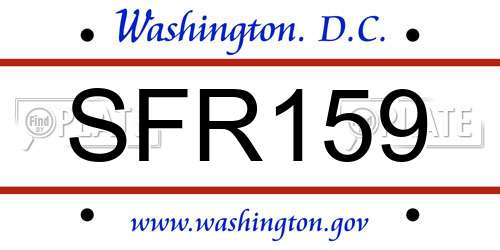 SFR159 District Of Columbia License Plate