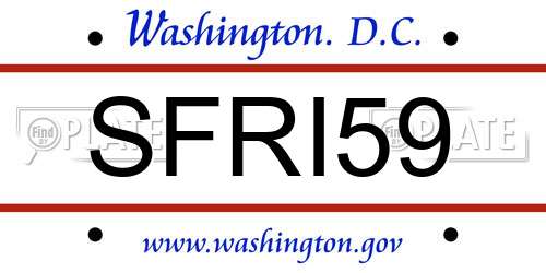 SFRI59 District Of Columbia License Plate