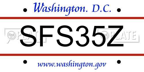 SFS35Z District Of Columbia License Plate