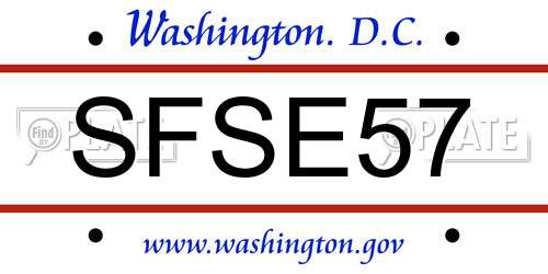 SFSE57 District Of Columbia License Plate