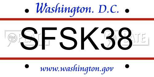 SFSK38 District Of Columbia License Plate