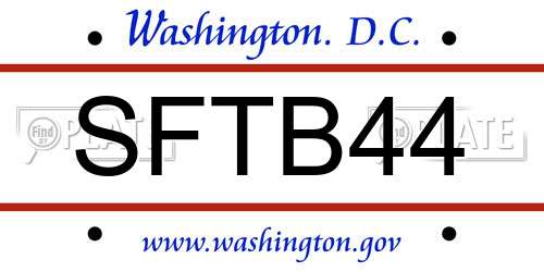 SFTB44 District Of Columbia License Plate