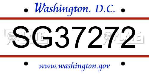 SG37272 District Of Columbia License Plate