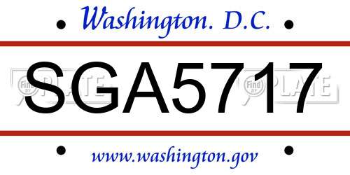 SGA5717 District Of Columbia License Plate