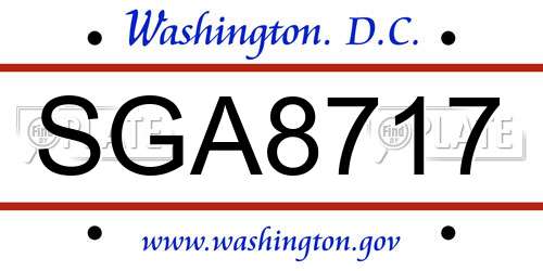 SGA8717 District Of Columbia License Plate