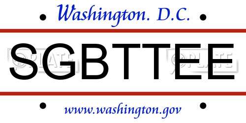 SGBTTEE District Of Columbia License Plate