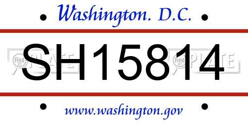 SH15814 District Of Columbia License Plate