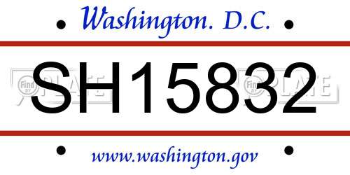 SH15832 District Of Columbia License Plate