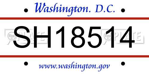 SH18514 District Of Columbia License Plate