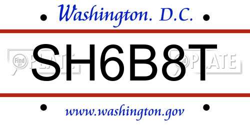 SH6B8T District Of Columbia License Plate