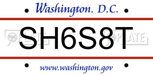 SH6S8T District Of Columbia License Plate