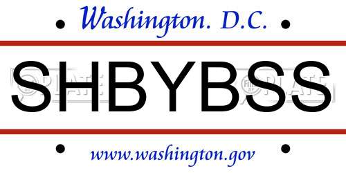 SHBYBSS District Of Columbia License Plate