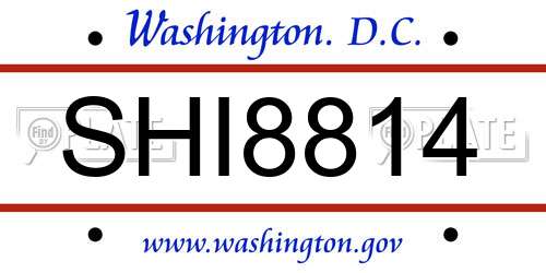 SHI8814 District Of Columbia License Plate