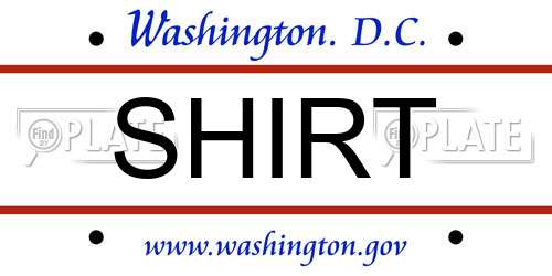 SHIRT District Of Columbia License Plate