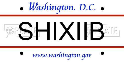 SHIXIIB District Of Columbia License Plate