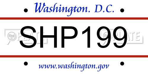 SHP199 District Of Columbia License Plate