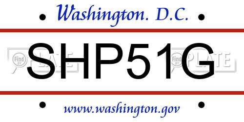 SHP51G District Of Columbia License Plate