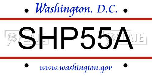 SHP55A District Of Columbia License Plate