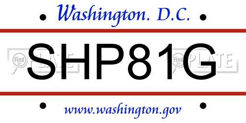 SHP81G District Of Columbia License Plate