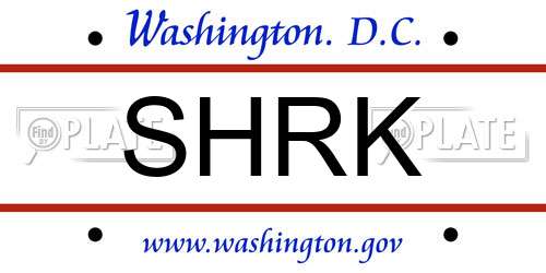 SHRK District Of Columbia License Plate