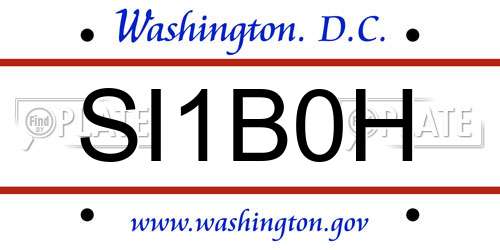 SI1B0H District Of Columbia License Plate