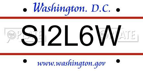 SI2L6W District Of Columbia License Plate