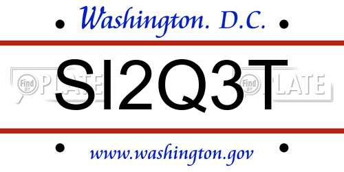 SI2Q3T District Of Columbia License Plate