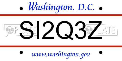 SI2Q3Z District Of Columbia License Plate